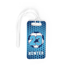 Soccer Bag/Luggage Tag - Personalized Soccer Ball with Dots Background