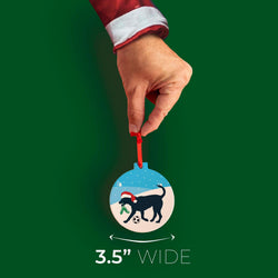 Soccer Round Ceramic Ornament - Soccer Dog