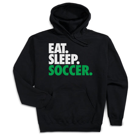 Soccer Hooded Sweatshirt - Eat. Sleep. Soccer. [Black/Adult Medium] - SS