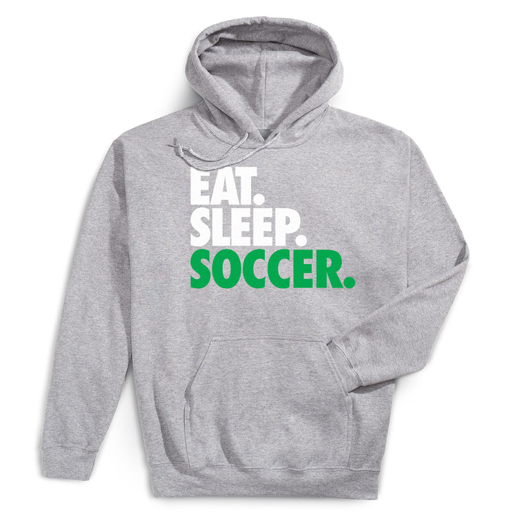Soccer Hooded Sweatshirt - Eat. Sleep. Soccer. [Adult Small/Gray] - SS