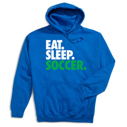 Soccer Hooded Sweatshirt - Eat. Sleep. Soccer. [Royal/Adult Small] - SS