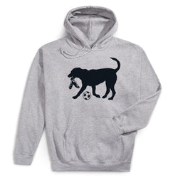 Soccer Hooded Sweatshirt - Soccer Dog [Youth Large/Gray] - SS