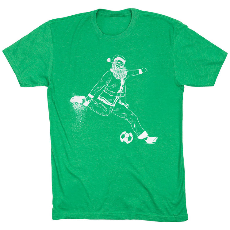 Soccer Short Sleeve T-Shirt - Santa Player [Green/Adult Medium] - SS