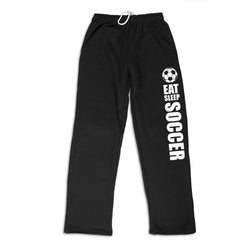 Soccer Fleece Sweatpants - Eat Sleep Soccer [Black/Adult Small] - SS