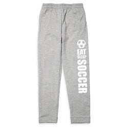 Soccer Fleece Sweatpants - Eat Sleep Soccer [Gray/Youth Large] - SS
