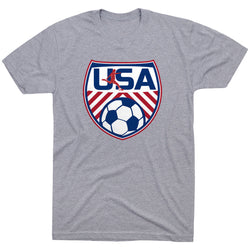 Soccer Short Sleeve T-Shirt - Soccer USA [Adult XXX-Large/Gray] - SS