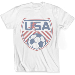 Vintage Soccer T-Shirt - USA (Female) [White/Youth Small] - SS