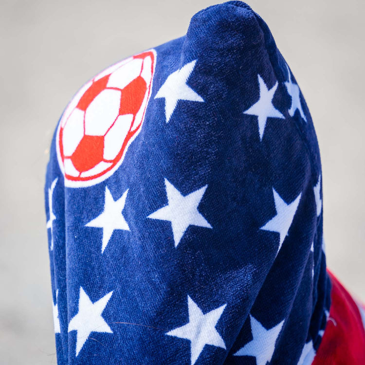 Soccer Hooded Towel - American Flag