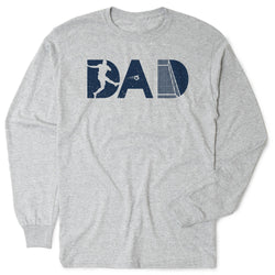 Soccer Tshirt Long Sleeve - Soccer Dad Silhouette [Adult Large/Gray] - SS
