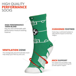Soccer Woven Mid-Calf Socks - Soccer Field - Youth