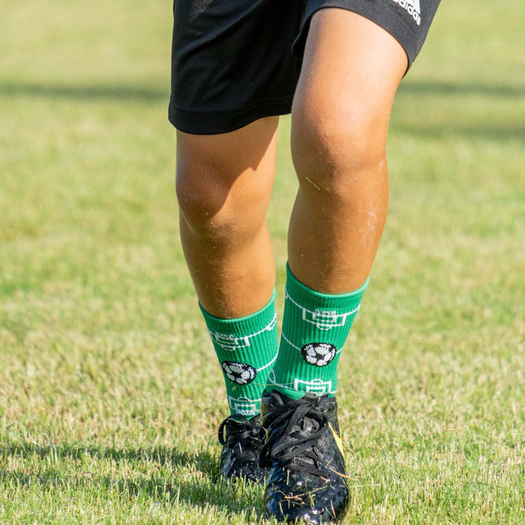 Soccer Woven Mid-Calf Socks - Soccer Field - Youth