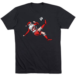 Soccer Short Sleeve T-Shirt - Soccer Santa [Youth Small/Black] - SS