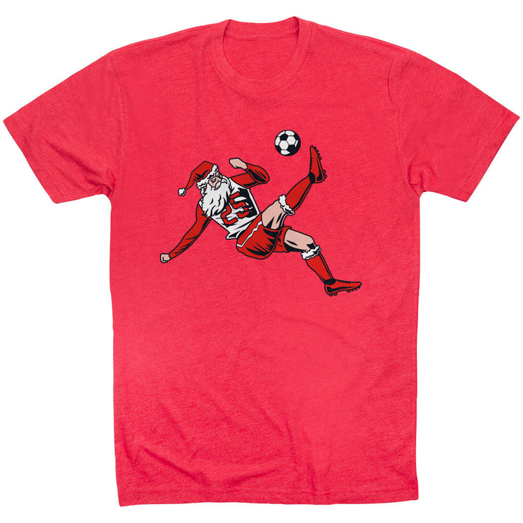 Soccer Short Sleeve T-Shirt - Soccer Santa [Red/Youth Small] - SS