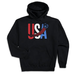 Soccer Hooded Sweatshirt - USA Patriotic [Youth Medium/Black] - SS