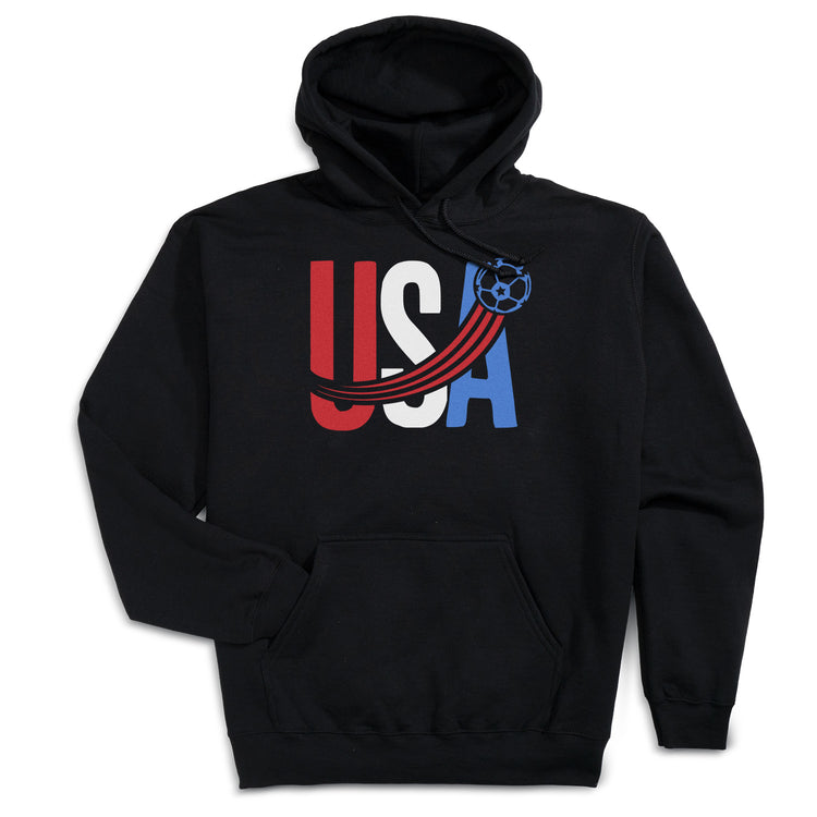Soccer Hooded Sweatshirt - USA Patriotic [Youth Medium/Black] - SS