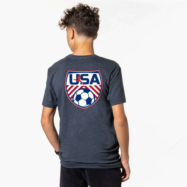 Soccer Short Sleeve T-Shirt - Soccer USA (Back Design)
