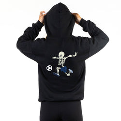 Soccer Hooded Sweatshirt - Skeleton Striker (Back Design)