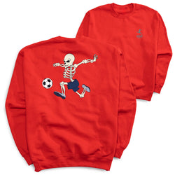 Soccer Crewneck Sweatshirt - Skeleton Striker (Back Design)