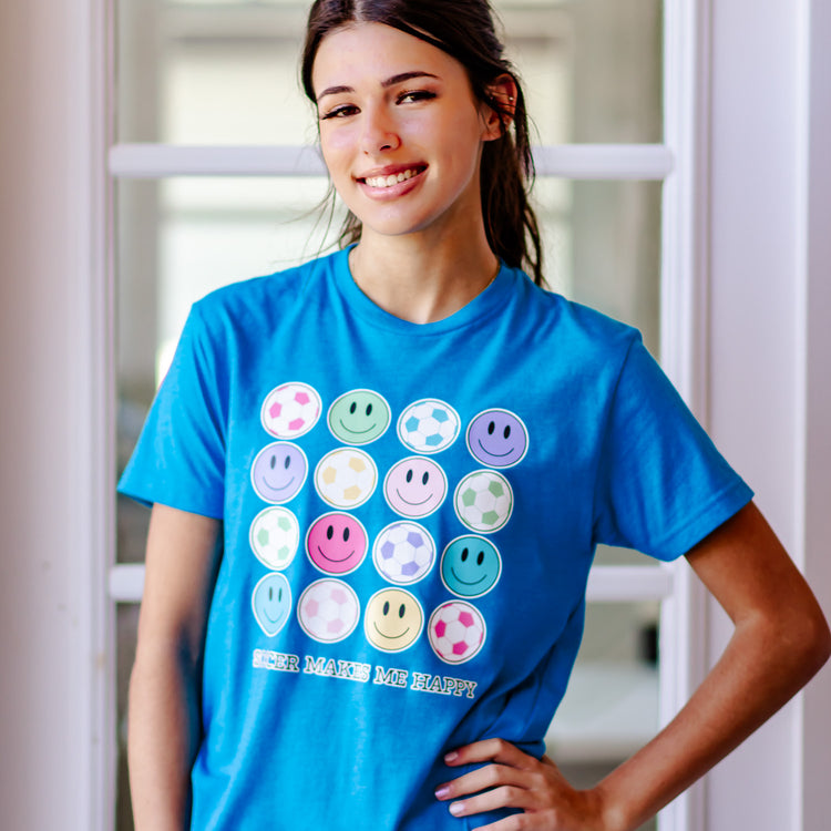 Soccer Short Sleeve T-Shirt - Soccer Makes Me Happy