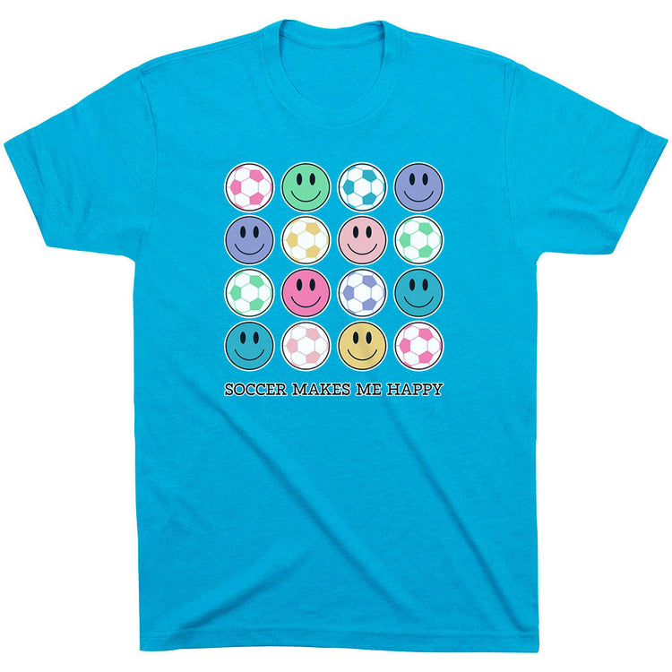 Soccer Short Sleeve T-Shirt - Soccer Makes Me Happy