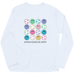 Soccer Long Sleeve Performance Tee - Soccer Makes Me Happy