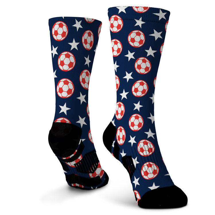 Soccer Graphic Flex Mid-Calf Socks - All American
