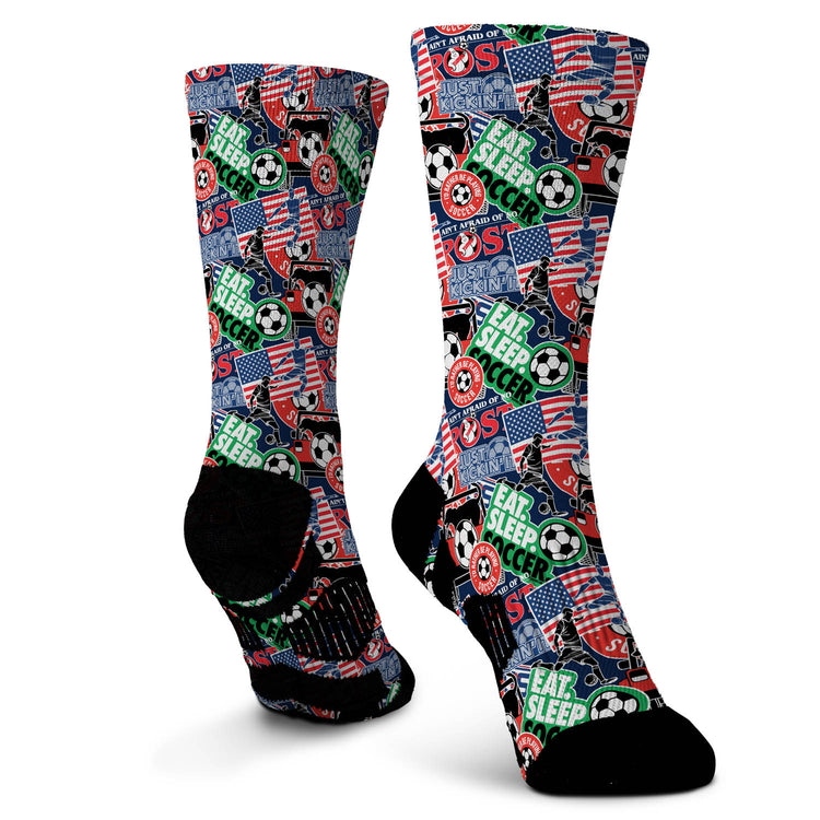 Soccer Graphic Flex Mid-Calf Socks - Soccer Life