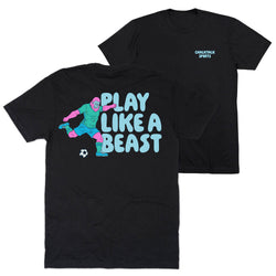 Soccer Short Sleeve T-Shirt - Play Like a Beast Soccer (Back Design)