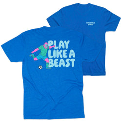 Soccer Short Sleeve T-Shirt - Play Like a Beast Soccer (Back Design)