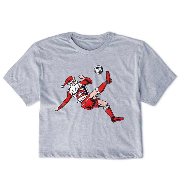 Soccer Short Sleeve Crop Tee - Soccer Santa