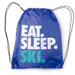 Skiing & Snowboarding Drawstring Backpack Eat. Sleep. Ski.
