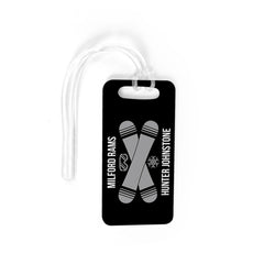 Snowboarding Bag/Luggage Tag - Personalized Text with Crossed Boards