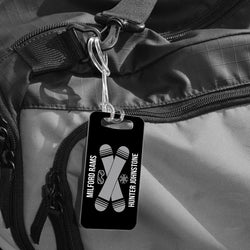 Snowboarding Bag/Luggage Tag - Personalized Text with Crossed Boards