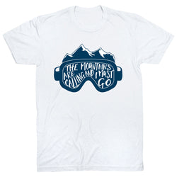 Skiing & Snowboarding Short Sleeve T-Shirt - The Mountains Are Calling [White/Adult Medium] - SS