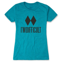 Skiing & Snowboarding Women's Everyday Tee - I'm Difficult [Adult Medium/Teal] - SS