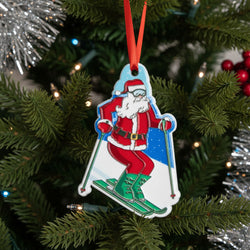 Skiing Ornament - Santa Skier
