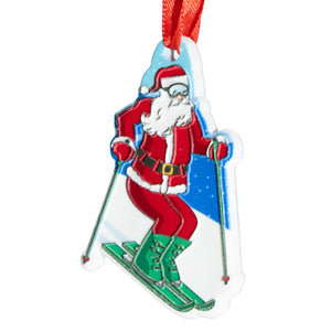 Skiing Ornament - Santa Skier