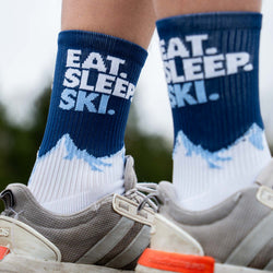 Skiing Woven Mid-Calf Socks - Eat. Sleep. Ski