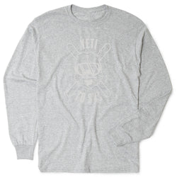 Skiing Tshirt Long Sleeve - Yeti To Ski [Adult X-Large/Gray] - SS