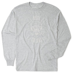 Skiing Tshirt Long Sleeve - Yeti To Ski [Adult X-Large/Gray] - SS