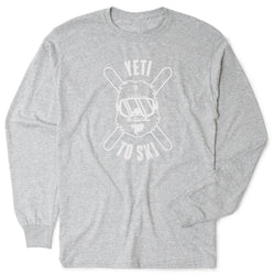 CTS Skiing Tshirt Long Sleeve - Yeti To Ski [Adult X-Large/Gray] - SS