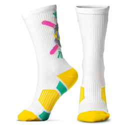 Skiing Woven Mid-Calf Socks - Yeti to Ski - Retro