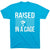Baseball Tshirt Short Sleeve Raised in a Cage Baseball [Turquoise/Adult X-Large] - SS
