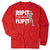 Baseball Tshirt Long Sleeve - Rip It Flip It [Red/Adult X-Large] - SS