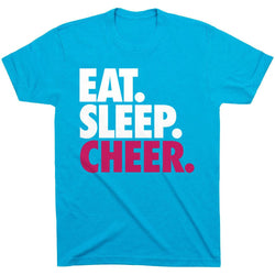 CTS Cheerleading T-Shirt Short Sleeve Eat. Sleep. Cheer. [Turquoise/Adult XX-Large] - SS
