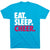 Cheerleading T-Shirt Short Sleeve Eat. Sleep. Cheer. [Turquoise/Adult XX-Large] - SS