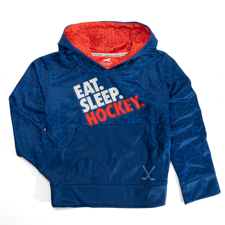 Hockey Gameday Hoodie -Eat Sleep Hockey [Youth Small] - SS