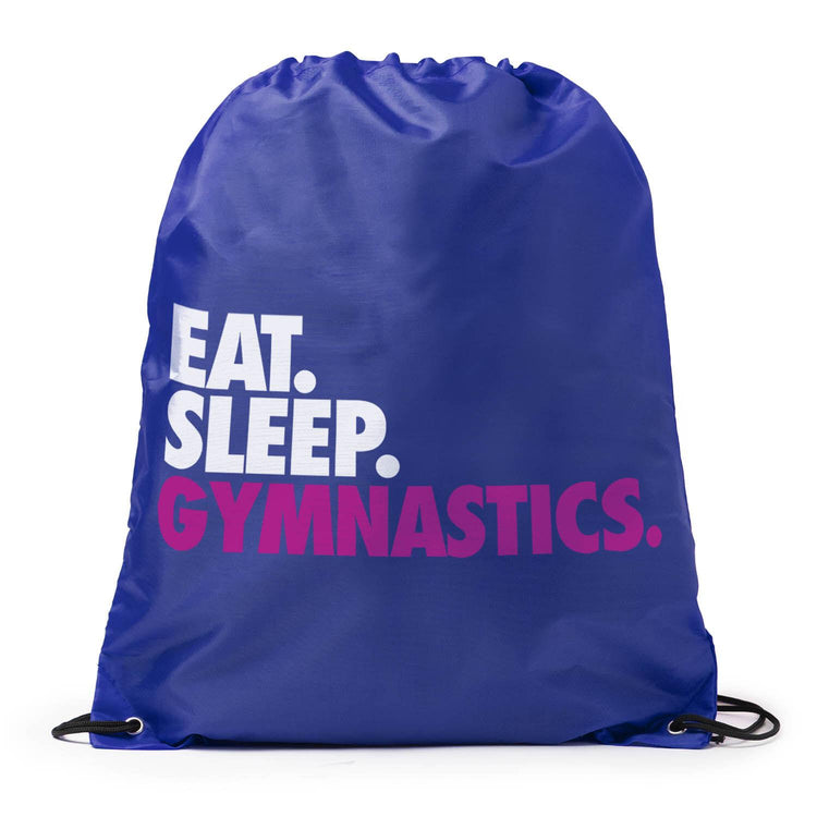Gymnastics Drawstring Backpack Eat. Sleep. Gymnastics. [Royal] - SS