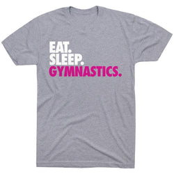 Gymnastics T-Shirt Short Sleeve Eat. Sleep. Gymnastics. [Gray/Adult Large] - SS
