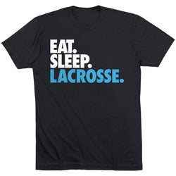 Lacrosse Short Sleeve T-Shirt - Eat. Sleep. Lacrosse. [Black/Youth Medium] - SS